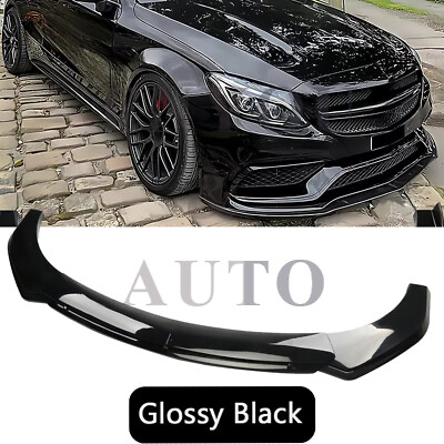 For Mercedes-Benz C180 C200 C230 C250 C300 Front Bumper Lip Spoiler Splitter