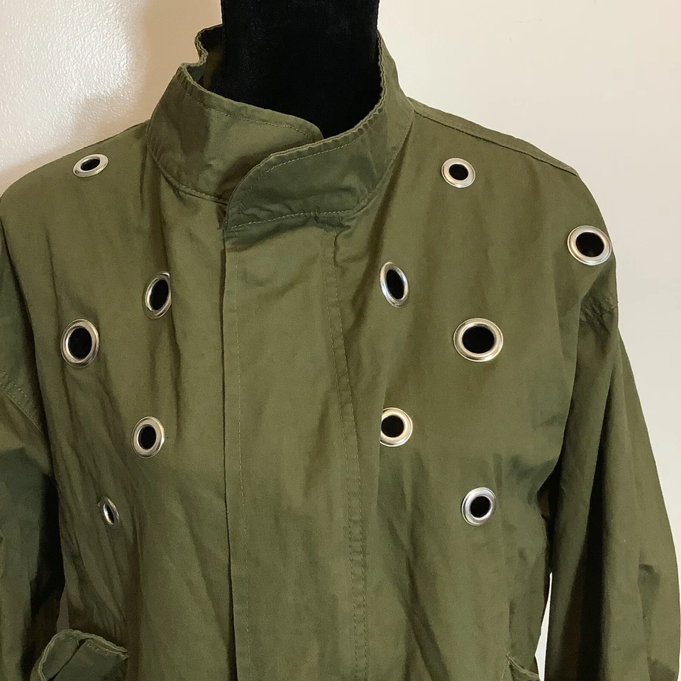 Chaqueta Militar Love Tree Para Mujer Grande Verde Cremallera Mangas Largas Militar Foto 2 de 4