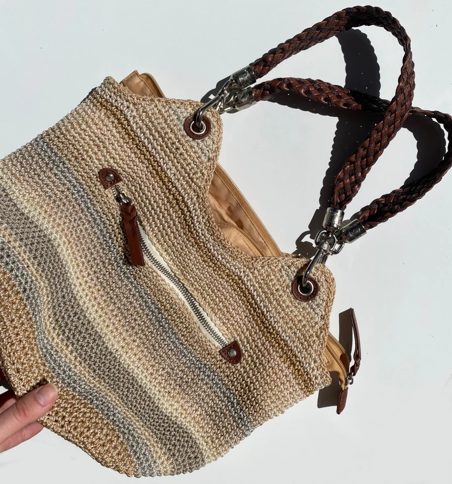 Bolso de Hombro The Sak Crochet Indio Cartera Bolso de Mano Rayas de Arena Foto 2 de 4