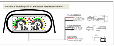 2 In 1 LCD Digital Water Temperature And Oil Pressure Gauge Set - Foto 2