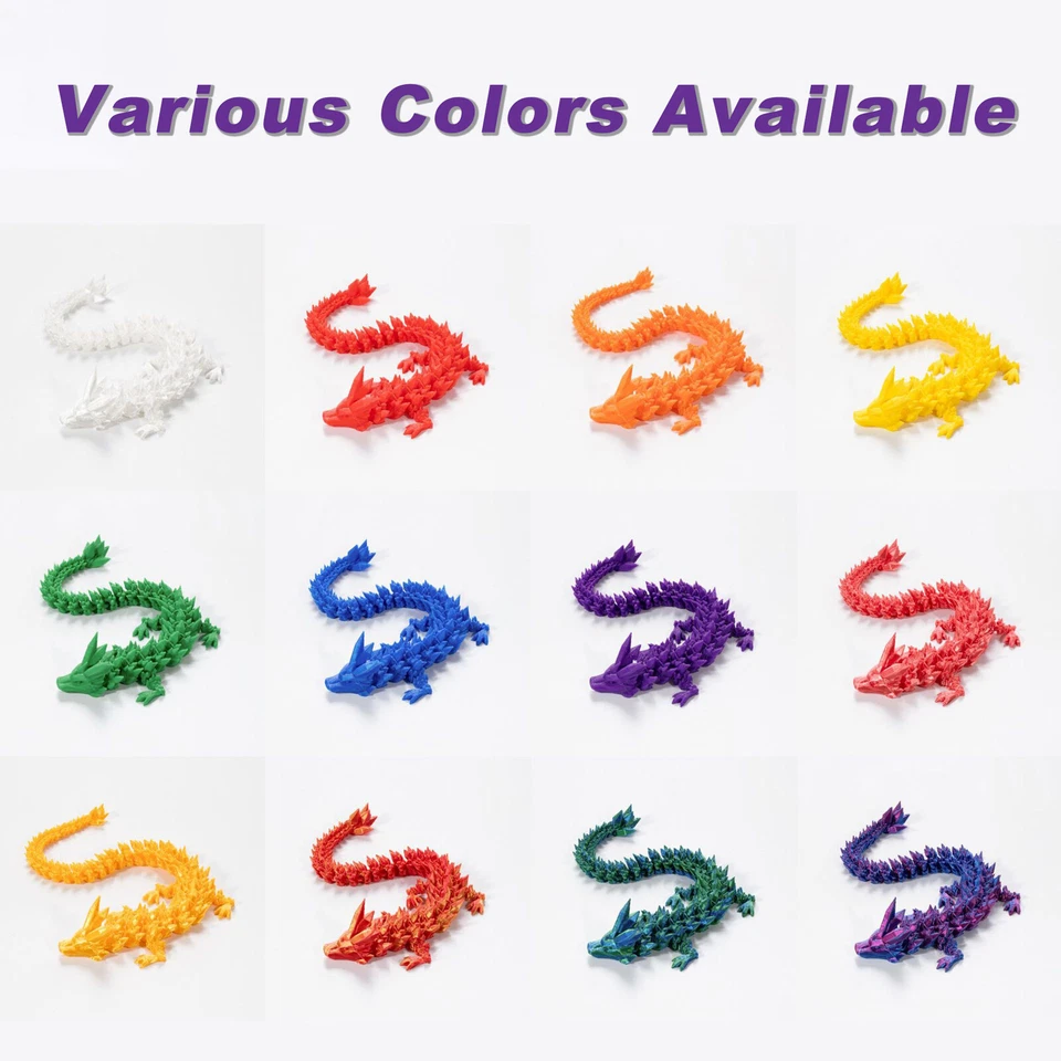 Dragão em ovo impresso em 3D dragão de cristal articulado decoração escritório em casa brinquedo inquietação - Imagem 4 de 4