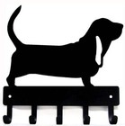 Basset Hound Key Rack/ Dog Leash Hanger with 5 Hooks - Made in Us
