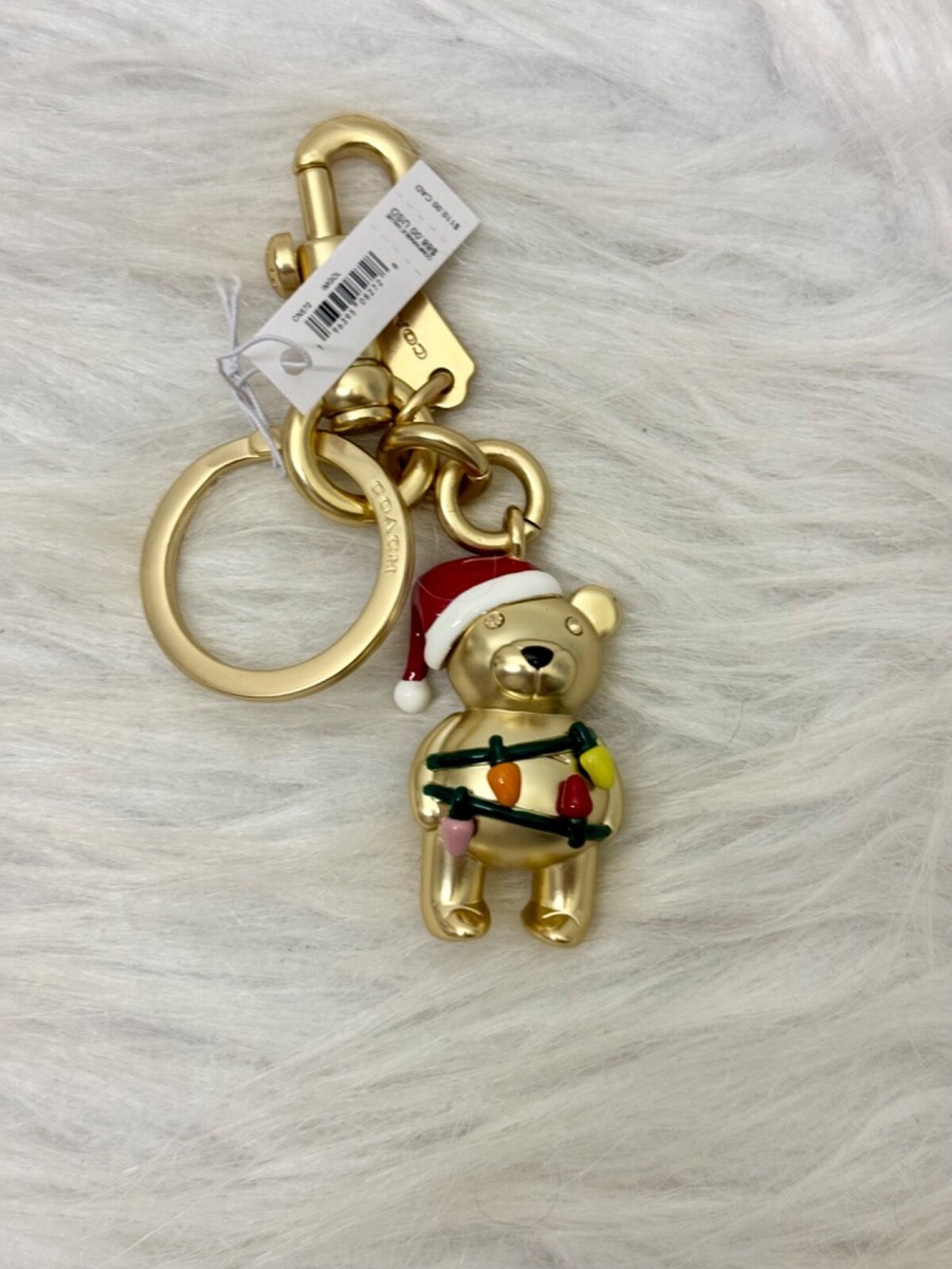 coachベアー Coach Snowman 3D Bear Bag Charm Metal With Enamel CN573