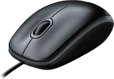 Logitech B100 Wired Mouse - Black - for Computers and Laptops