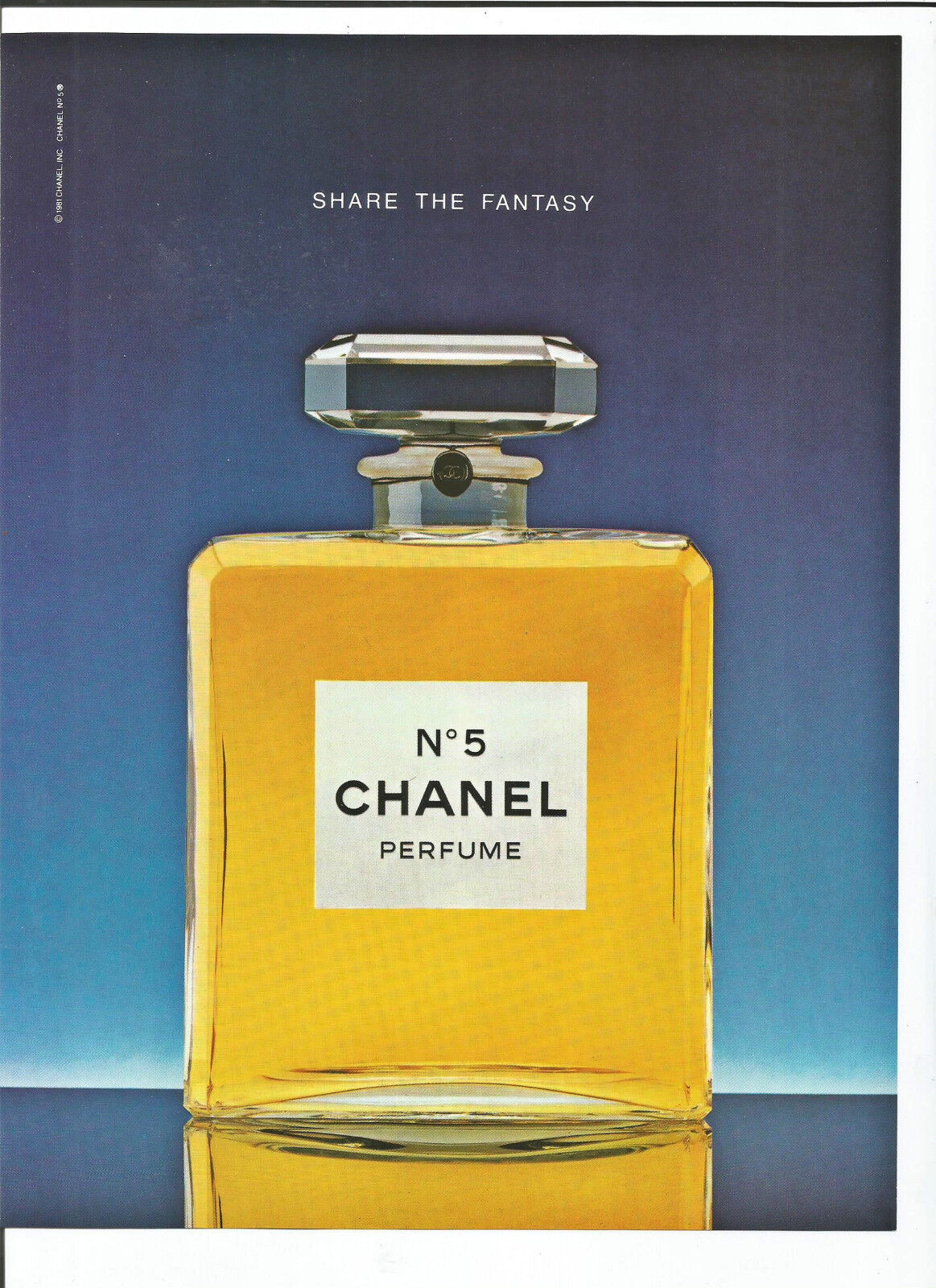 Vintage 1981 CHANEL No.5 Perfume Share the Fantasy Original Magazine Print  Ad