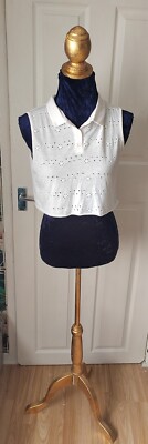 Primark Ladies Collared Sleeveless Crop Top Size S