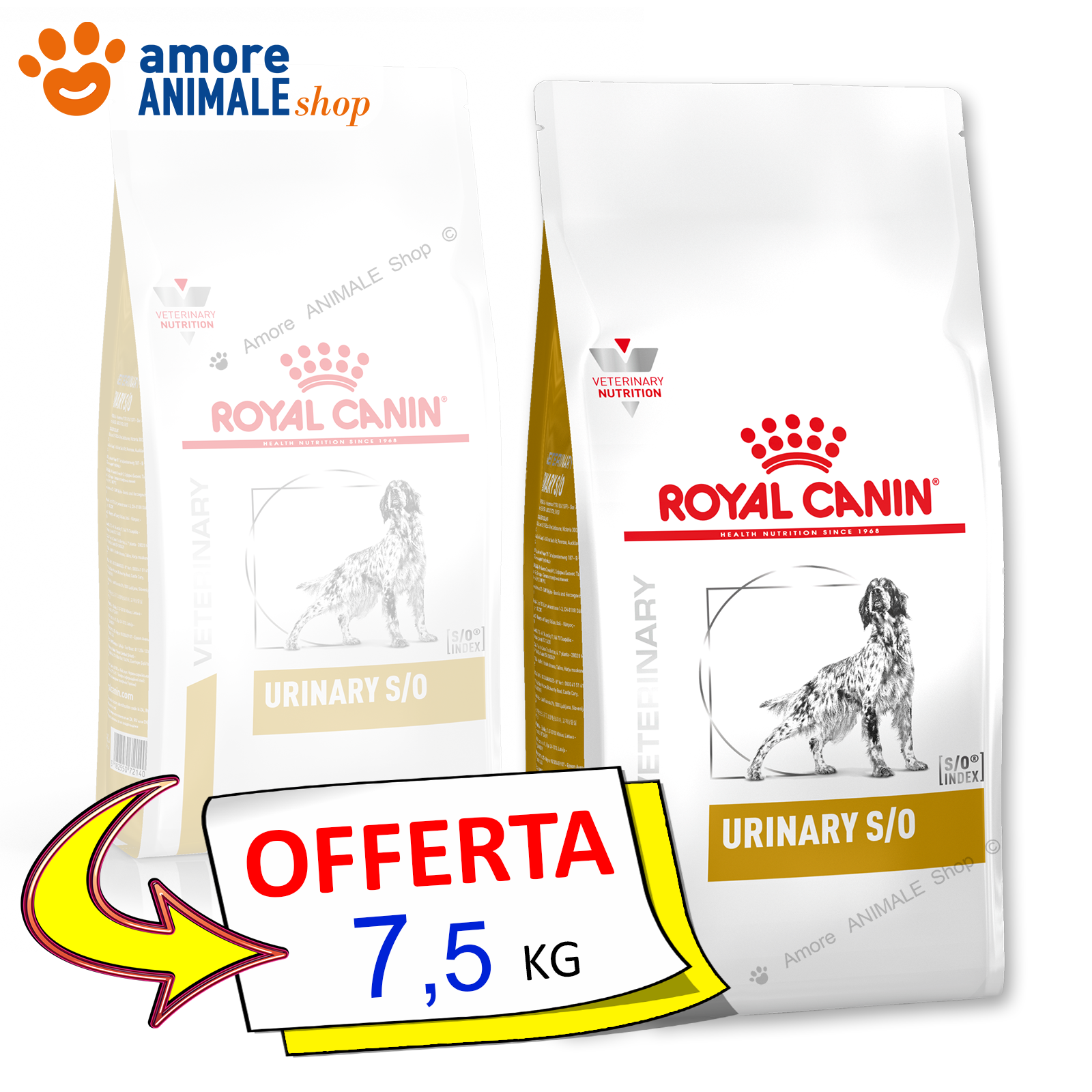 Royal Canin Dog → Veterinary Diets URINARY S/O - 7,5 kg - Diete Cane, Cani