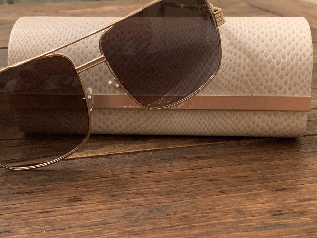 NWT Square Frame Copper Gold Sunglasses Jimmy Choo Shades Genuine Brand New Case Jimmy Choo **Authentic** Sunglasses w/case Gold Frame-NWT  main image 3