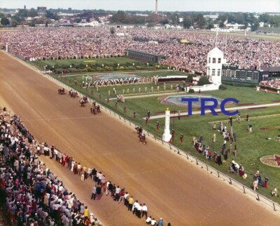 SECRETARIAT & ENTIRE FIELD - ORIGINAL 1973 KENTUCKY DERBY WIDE ANGLE PHOTO!