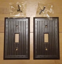 2-PK VINTAGE Sierra Light Switch WALL PLATE Toggle BROWN BAKELITE NEW 91071