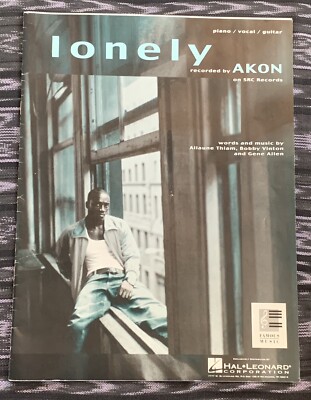 AKON HIP HOP RAP LONELY SHEET MUSIC Piano Vocal Guitar tupac biggie smalls