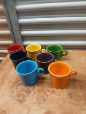 Lot of 7 Fiesta Ware Coffee Mugs Ring Handle Homer Laughlin HLC USA Cups