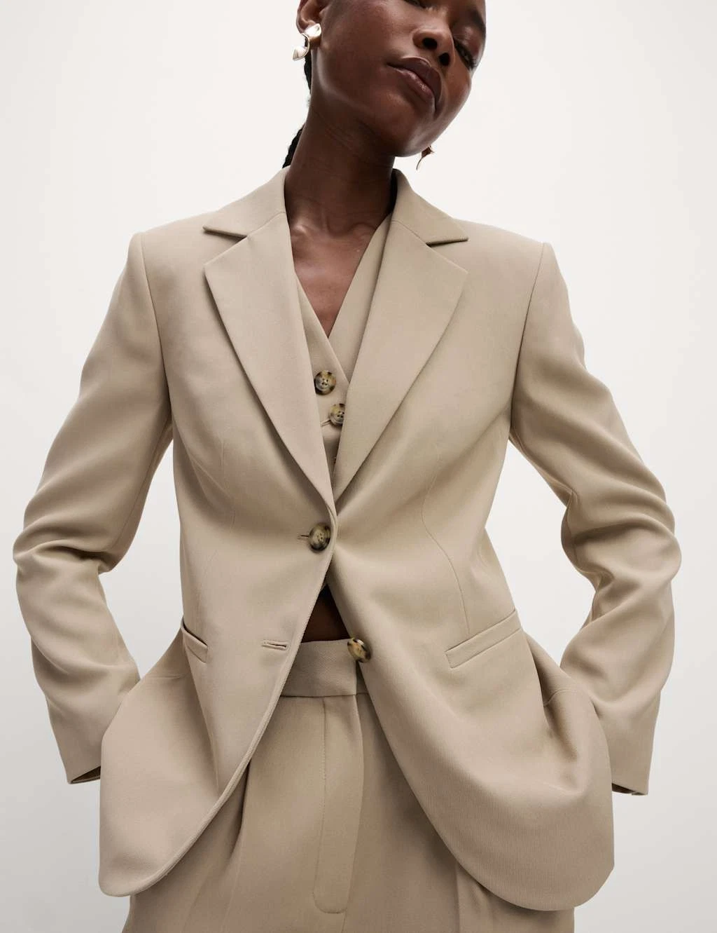 Marks & Spencer Womens Casual Blazer in Beige - M&S
Opens in a new window or tab