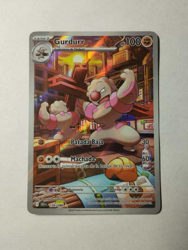 Gurdurr BLK Fulgor Negro Español Carta Pokémon JCC tcg. - Imagen 1 de 4