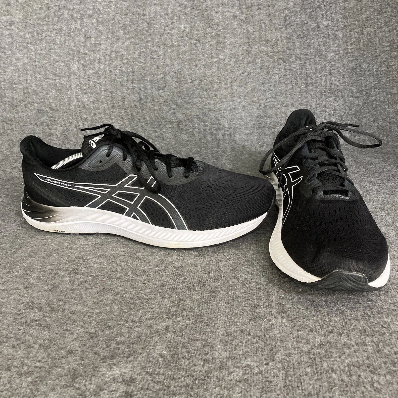 Scarpe da corsa Asics Gel Excite 8 uomo 12 EXTRA LARGHE sneakers nere EMISSIONI