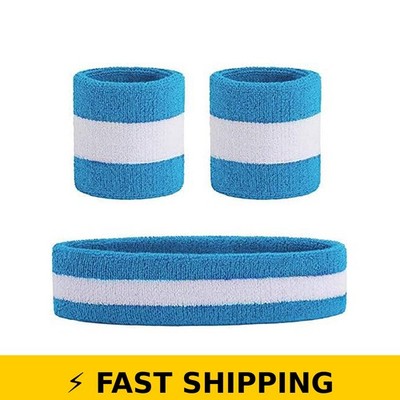 Hanerdun Sports Headband Wristbands Set for Workout - Unisex