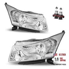 Headlights Assembly with OE Replacement Chrome With High Low Beam Bulbs