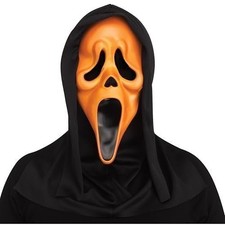 Fun World Orange Fluorescent Ghost Face Mask