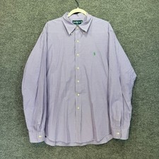 Ralph Lauren Button Down Shirt Mens XL Purple Gingham Classic Fit Green Pony