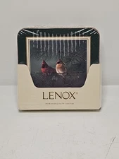 Lenox 024 cardinal coasters drink   Set of 4 NEW in BOX