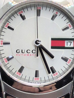 稼働 GUCCI 5500M Gucci 5500M Watch Automatic 38mm Men's White Dial Swiss Made
