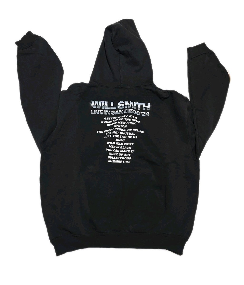 Will Smith Concert Hoodie SZ XL Last Night in San Diego 2024 Black