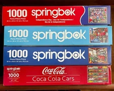 Springbok Puzzles ~ Lot of 4 Route 66 / Coca Cola Cars  / Tool Man's COMPLETE