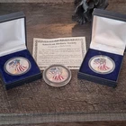 Silver 2000 & 2 - 1999 American Eagle Silver Dollar 1oz   Color wBox & COA