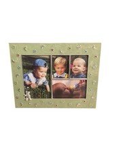 HEIRLOOM Baby Theme Picture Frame 4-Section Green Enameled Metal Inspirations