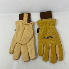 Kinco 94HK Lined Pigskin Leather Work Gloves w/ Knit Wrist - Golden/Tan, Medium