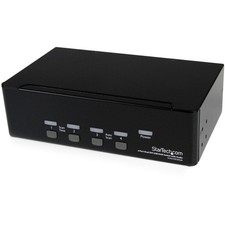 StarTech 4 Port Dual DVI USB KVM Switch with Audio USB 2.0 Hub