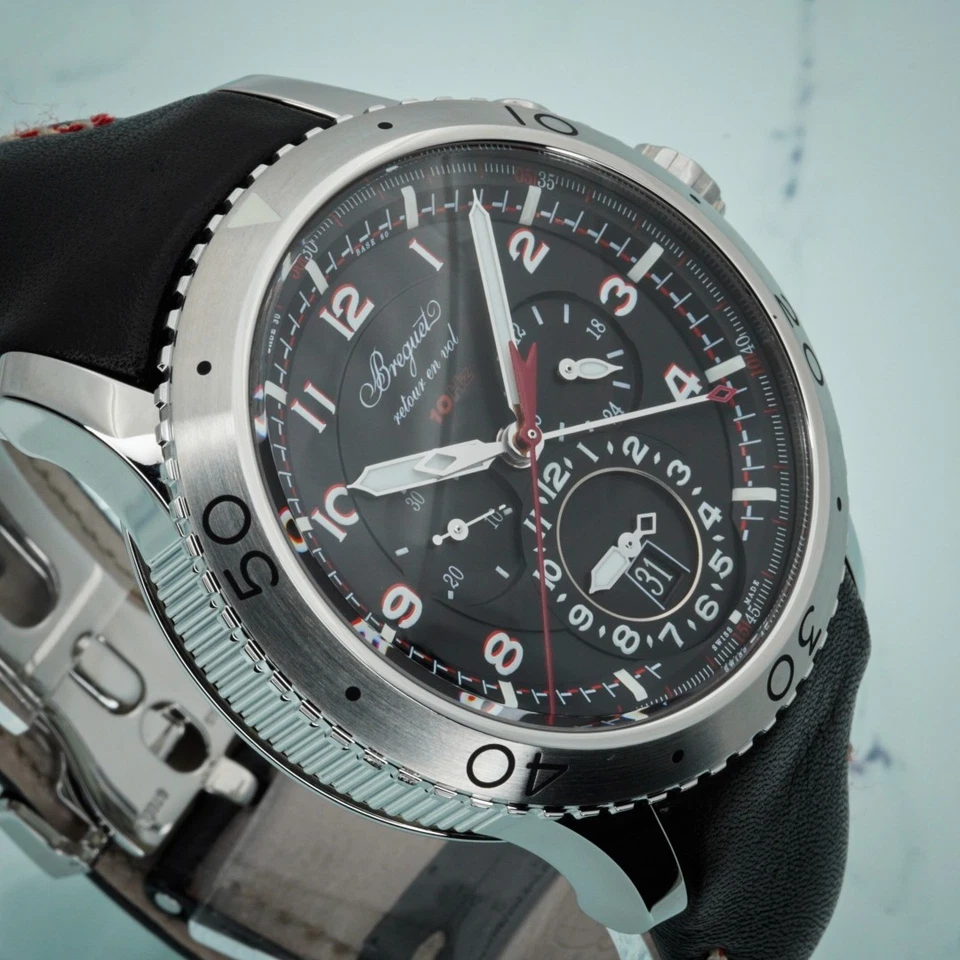 宝玑 XXII 型飞返计时码表 44 毫米皮革表带 B&P - 3880ST/H2/SX0 — 第 2/4 张图片