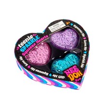 NeeDoh Teenie Sparkle Hearts-3 Small Sparkly Heart Squishy Fidget Toys Gift