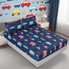 3 Pcs Cars Sheets Transportation Vehicle Full Sheets Set,for Kids Boys Girls ...