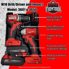 Milwaukee M18 Drill & Impact Organizer Insert for Packout Compact (3601 & 3650)