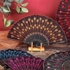 Chinese Hand held FAN Folding Spanish Style Flower Dance Party Wedding 2026