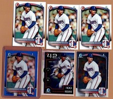 Alejandro Rosario 2025 Bowman 1st lot, 1 True Blue, 1 Chrome, 3 base Rangers