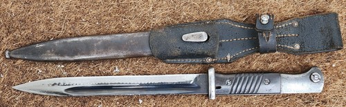 Original Horster German K-98 Bayonet Knife W/ 1940 Eikhorn Scabbard & Frog WWII