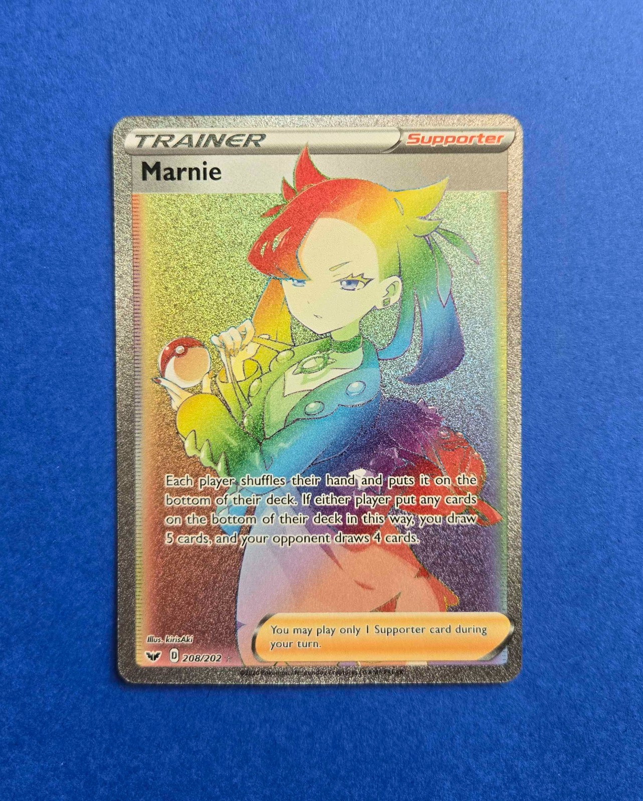Marnie 208/202 - NM - Sword & Shield - Secret Rare - Rainbow - Pokemon Card