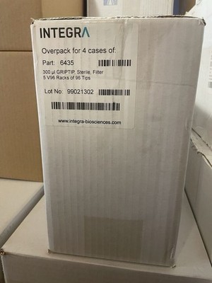 INTEGRA 300ul GRIPTIP Sterile Filter Tips 96/Rack #6435 | 480/Pk | 5 Racks
