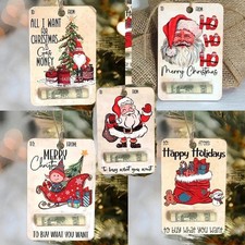 5PCS Wooden Christmas Money Holders for Cash  Christmas Tree Ornaments Gift