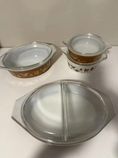 Early American Pyrex 473 & 472, Divided Dish and Covered Casserole Early 1970’s