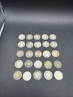 25 Silver Dimes Mostly Barber Dimes 90% Silver