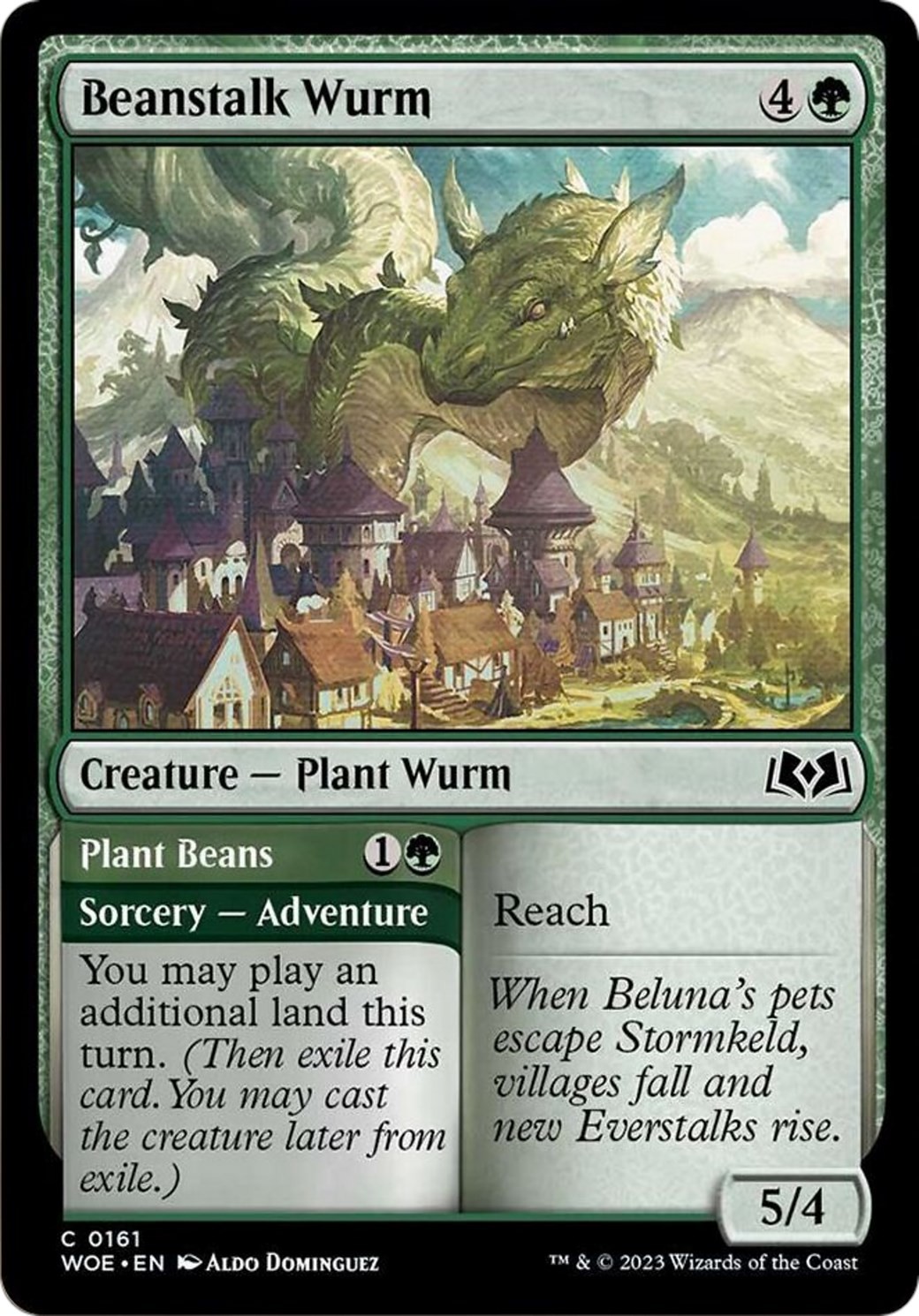 NM - Beanstalk Wurm WOE - 161 Wilds of Eldraine