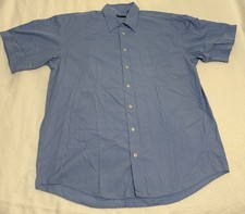 Van Heusen Studio Men's Short Sleeve Blue XLT 17.5-18