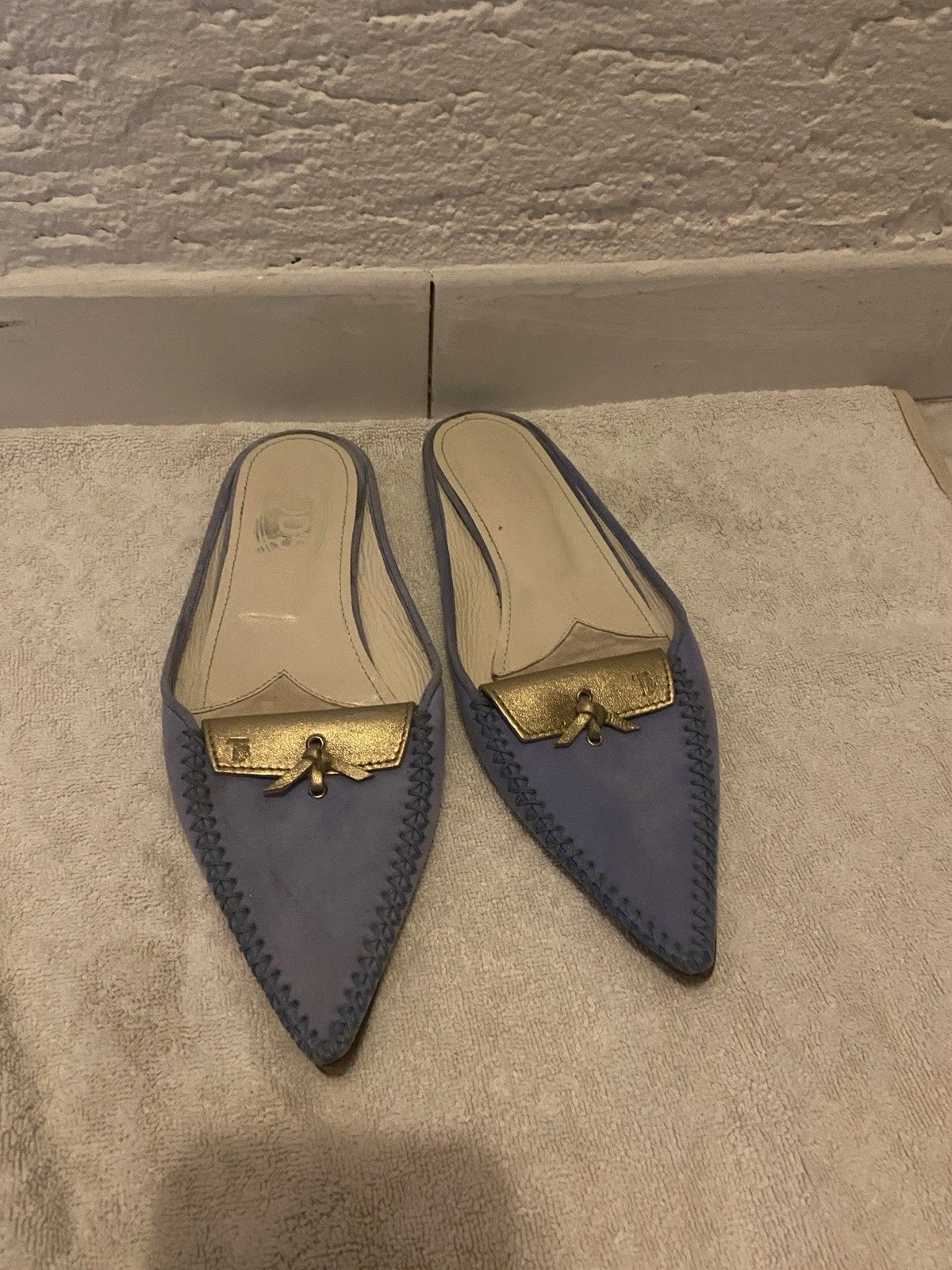 TOD’S Tods ciabatte taglia 37 blu pelle ottime condizioni comfort made in Italy