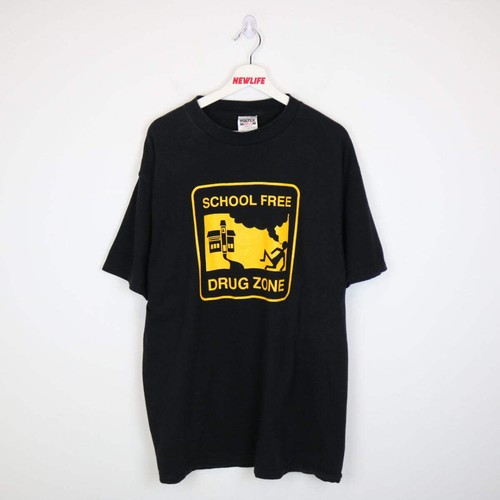 Vintage 90's School Free Drug Zone Tee - XL