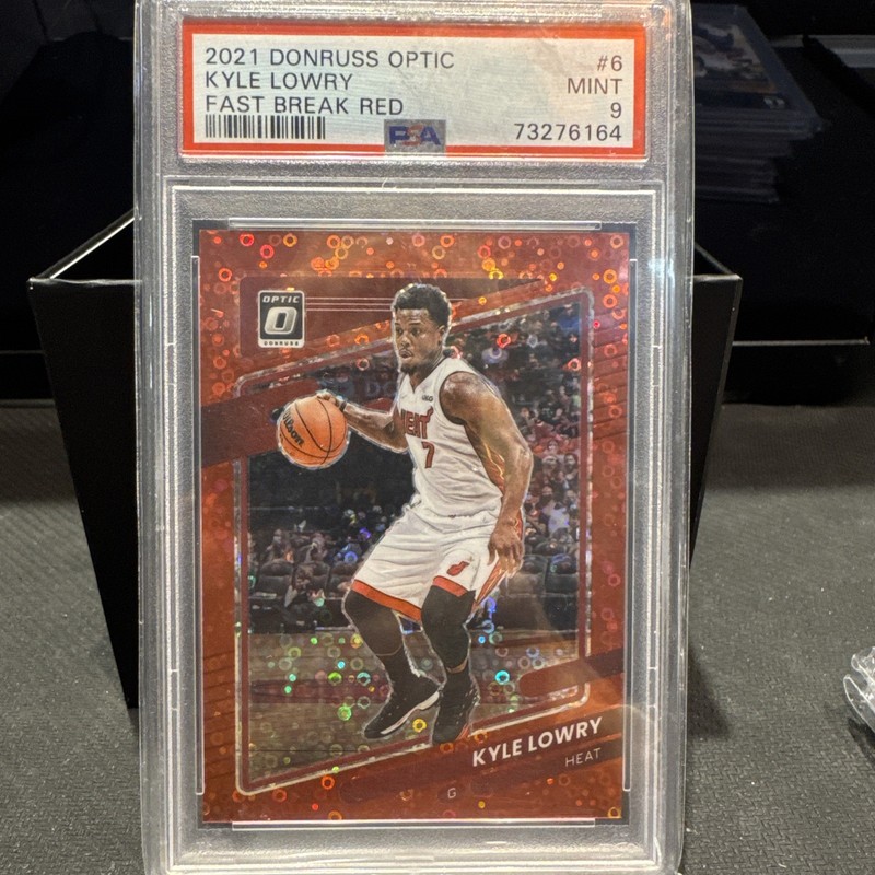 2021-22 Panini Donruss Optic -Kyle Lowry #6 Red Fast Break Prizm /85 PSA 9 POP 2