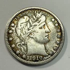 1910-D Barber Silver Quarter VF+ Details - Cleaned Rainbow Toning