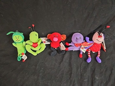 Vintage Lot Of 5 Bugs Plush LOVE BUGS  Stuffed Character Animal 